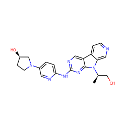 C[C@H](CO)n1c2cnccc2c2cnc(Nc3ccc(N4CC[C@@H](O)C4)cn3)nc21 ZINC000169706830