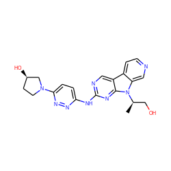 C[C@H](CO)n1c2cnccc2c2cnc(Nc3ccc(N4CC[C@@H](O)C4)nn3)nc21 ZINC000169706837