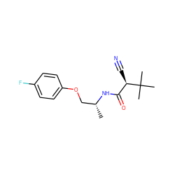 C[C@H](COc1ccc(F)cc1)NC(=O)[C@@H](C#N)C(C)(C)C ZINC000029392390