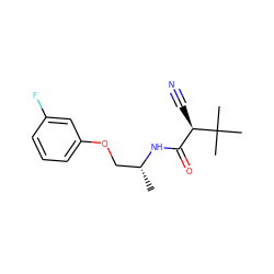 C[C@H](COc1cccc(F)c1)NC(=O)[C@@H](C#N)C(C)(C)C ZINC000029344638