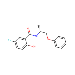 C[C@H](COc1ccccc1)NC(=O)c1cc(F)ccc1O ZINC000029393208