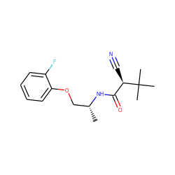 C[C@H](COc1ccccc1F)NC(=O)[C@@H](C#N)C(C)(C)C ZINC000029344622