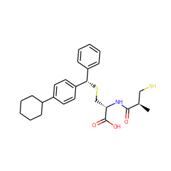 C[C@H](CS)C(=O)N[C@@H](CS[C@@H](c1ccccc1)c1ccc(C2CCCCC2)cc1)C(=O)O ZINC000040860584