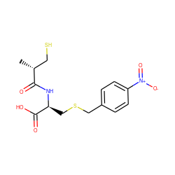 C[C@H](CS)C(=O)N[C@@H](CSCc1ccc([N+](=O)[O-])cc1)C(=O)O ZINC000040380379