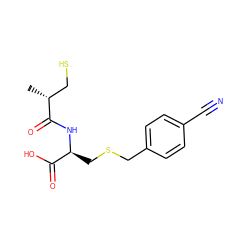 C[C@H](CS)C(=O)N[C@@H](CSCc1ccc(C#N)cc1)C(=O)O ZINC000040846668