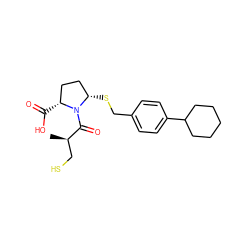 C[C@H](CS)C(=O)N1[C@@H](SCc2ccc(C3CCCCC3)cc2)CC[C@H]1C(=O)O ZINC000040980110