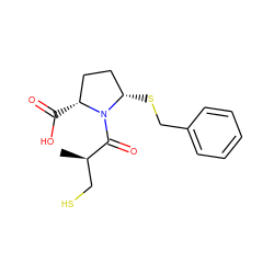 C[C@H](CS)C(=O)N1[C@@H](SCc2ccccc2)CC[C@H]1C(=O)O ZINC000040425216