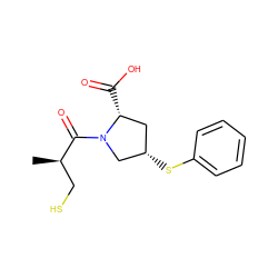 C[C@H](CS)C(=O)N1C[C@@H](Sc2ccccc2)C[C@H]1C(=O)O ZINC000003780852