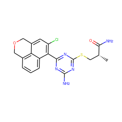 C[C@H](CSc1nc(N)nc(-c2c(Cl)cc3c4c(cccc24)COC3)n1)C(N)=O ZINC000043176589