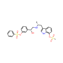 C[C@H](Cc1c[nH]c2c(OS(C)(=O)=O)cccc12)NC[C@H](O)c1cccc(OS(=O)(=O)c2ccccc2)c1 ZINC000028368507