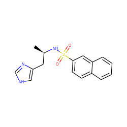 C[C@H](Cc1c[nH]cn1)NS(=O)(=O)c1ccc2ccccc2c1 ZINC000029485903