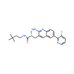 C[C@H](Cc1cc2cc(-c3ncccc3Cl)ccc2nc1N)C(=O)NCCC(C)(C)C ZINC000068246411