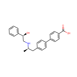 C[C@H](Cc1ccc(-c2ccc(C(=O)O)cc2)cc1)NC[C@H](O)c1ccccc1 ZINC000040834161