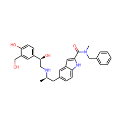 C[C@H](Cc1ccc2[nH]c(C(=O)N(C)Cc3ccccc3)cc2c1)NC[C@H](O)c1ccc(O)c(CO)c1 ZINC000003948350