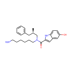 C[C@H](Cc1ccccc1)CN(CCCCCCN)C(=O)c1cc2cc(O)ccc2[nH]1 ZINC000028825968