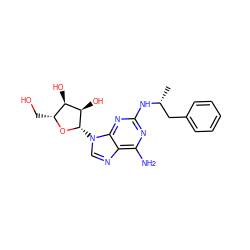 C[C@H](Cc1ccccc1)Nc1nc(N)c2ncn([C@@H]3O[C@H](CO)[C@@H](O)[C@H]3O)c2n1 ZINC000003800087