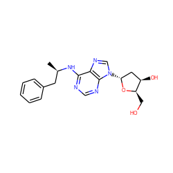 C[C@H](Cc1ccccc1)Nc1ncnc2c1ncn2[C@@H]1C[C@@H](O)[C@@H](CO)O1 ZINC000027105770