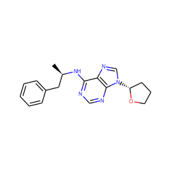 C[C@H](Cc1ccccc1)Nc1ncnc2c1ncn2[C@@H]1CCCO1 ZINC000027102961