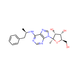 C[C@H](Cc1ccccc1)Nc1ncnc2c1ncn2[C@]1(C)O[C@H](CO)[C@@H](O)[C@H]1O ZINC000013472698