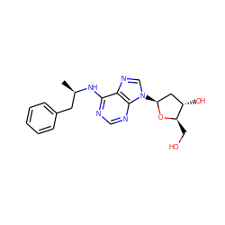 C[C@H](Cc1ccccc1)Nc1ncnc2c1ncn2[C@H]1C[C@H](O)[C@@H](CO)O1 ZINC000012405897