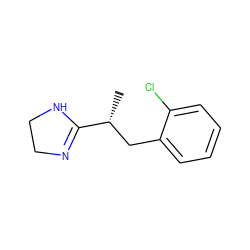 C[C@H](Cc1ccccc1Cl)C1=NCCN1 ZINC000473119496