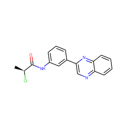 C[C@H](Cl)C(=O)Nc1cccc(-c2cnc3ccccc3n2)c1 ZINC000096178007