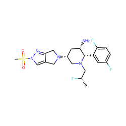 C[C@H](F)CN1C[C@H](N2Cc3cn(S(C)(=O)=O)nc3C2)C[C@H](N)[C@@H]1c1cc(F)ccc1F ZINC000169701994