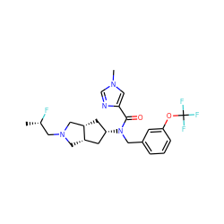 C[C@H](F)CN1C[C@H]2C[C@@H](N(Cc3cccc(OC(F)(F)F)c3)C(=O)c3cn(C)cn3)C[C@H]2C1 ZINC000101322161