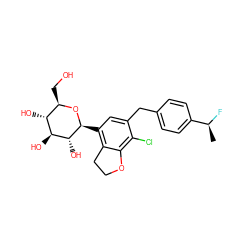 C[C@H](F)c1ccc(Cc2cc([C@@H]3O[C@H](CO)[C@@H](O)[C@H](O)[C@H]3O)c3c(c2Cl)OCC3)cc1 ZINC000206063290