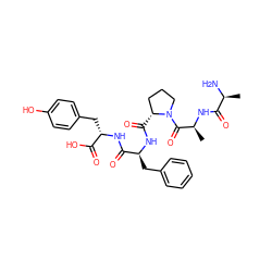 C[C@H](N)C(=O)N[C@@H](C)C(=O)N1CCC[C@H]1C(=O)N[C@@H](Cc1ccccc1)C(=O)N[C@@H](Cc1ccc(O)cc1)C(=O)O ZINC000028398089