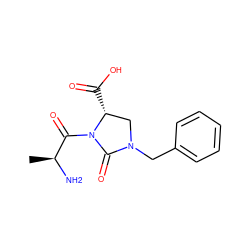 C[C@H](N)C(=O)N1C(=O)N(Cc2ccccc2)C[C@H]1C(=O)O ZINC000026746471