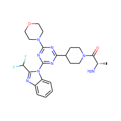 C[C@H](N)C(=O)N1CCC(c2nc(N3CCOCC3)nc(-n3c(C(F)F)nc4ccccc43)n2)CC1 ZINC001772598051