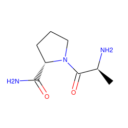 C[C@H](N)C(=O)N1CCC[C@H]1C(N)=O ZINC000004899732