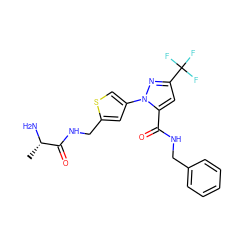 C[C@H](N)C(=O)NCc1cc(-n2nc(C(F)(F)F)cc2C(=O)NCc2ccccc2)cs1 ZINC000040913754