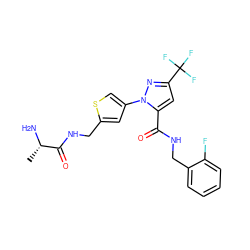 C[C@H](N)C(=O)NCc1cc(-n2nc(C(F)(F)F)cc2C(=O)NCc2ccccc2F)cs1 ZINC000040914539