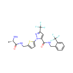 C[C@H](N)C(=O)NCc1ccc(-n2nc(C(F)(F)F)cc2C(=O)NCc2ccccc2C(F)(F)F)s1 ZINC000044430639