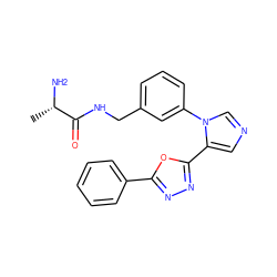 C[C@H](N)C(=O)NCc1cccc(-n2cncc2-c2nnc(-c3ccccc3)o2)c1 ZINC000040880364