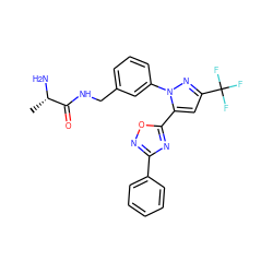 C[C@H](N)C(=O)NCc1cccc(-n2nc(C(F)(F)F)cc2-c2nc(-c3ccccc3)no2)c1 ZINC000040394676