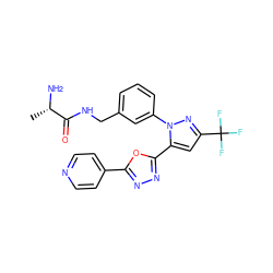 C[C@H](N)C(=O)NCc1cccc(-n2nc(C(F)(F)F)cc2-c2nnc(-c3ccncc3)o2)c1 ZINC000040893122