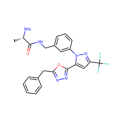 C[C@H](N)C(=O)NCc1cccc(-n2nc(C(F)(F)F)cc2-c2nnc(Cc3ccccc3)o2)c1 ZINC000040892746