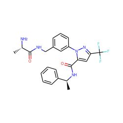 C[C@H](N)C(=O)NCc1cccc(-n2nc(C(F)(F)F)cc2C(=O)N[C@@H](C)c2ccccc2)c1 ZINC000040406753