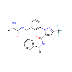 C[C@H](N)C(=O)NCc1cccc(-n2nc(C(F)(F)F)cc2C(=O)N[C@H](C)c2ccccc2)c1 ZINC000040918639