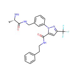 C[C@H](N)C(=O)NCc1cccc(-n2nc(C(F)(F)F)cc2C(=O)NCCc2ccccc2)c1 ZINC000040918178