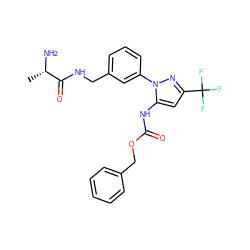 C[C@H](N)C(=O)NCc1cccc(-n2nc(C(F)(F)F)cc2NC(=O)OCc2ccccc2)c1 ZINC000040918366