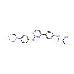 C[C@H](N)C(=O)Nc1ccc(-c2ccnc(Nc3ccc(N4CCOCC4)cc3)n2)cc1 ZINC000095559964