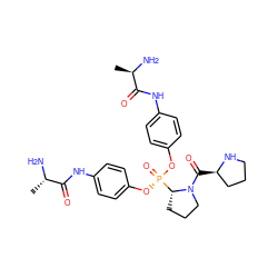 C[C@H](N)C(=O)Nc1ccc(O[P@](=O)(Oc2ccc(NC(=O)[C@@H](C)N)cc2)[C@H]2CCCN2C(=O)[C@@H]2CCCN2)cc1 ZINC000261075168