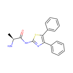 C[C@H](N)C(=O)Nc1nc(-c2ccccc2)c(-c2ccccc2)s1 ZINC000014951961