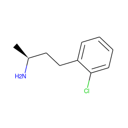 C[C@H](N)CCc1ccccc1Cl ZINC000004169258