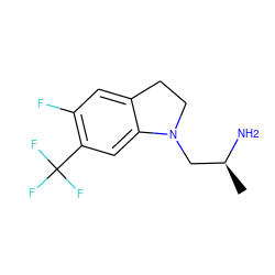 C[C@H](N)CN1CCc2cc(F)c(C(F)(F)F)cc21 ZINC000026473849