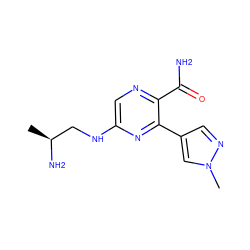 C[C@H](N)CNc1cnc(C(N)=O)c(-c2cnn(C)c2)n1 ZINC001772590194